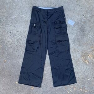 Off-White Black Toybox Trousers Size 44 Cargo Women Wide Pants Virgil Abloh 2013